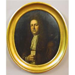 Unknown artist, Oil on canvas, circa 1700, England, oval frame, 74 x 61 cm; minor canvas damage...