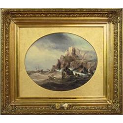 Unknown artist, Oil on board, signed H. Redmore 1887, oval, 40 x 50 cm, 50.000,...