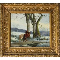 Unknown artist, Oil on canvas, monogramsignature BH, date -79, 24 x 28 cm, 4.000,...