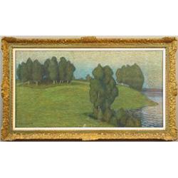 Gustaf Fjaestad (1868-1948), Oil pastel, cardboard on canvas, signed -99, 54 x 103 cm, 40.000...