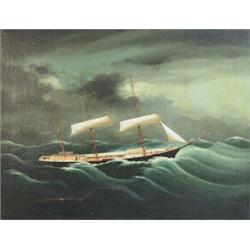 Unknown artist, Oil on canvas, 19th century, 46 x 59 cm; cracks and minor colour damage, 5.00...