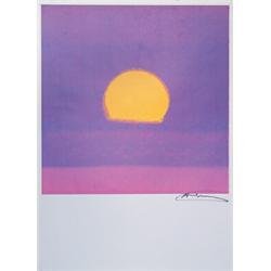 Andy Warhol (1928-1987), Colour offset lithograph (testprint), "SUNSET", signed, 89 x 63 cm, ...