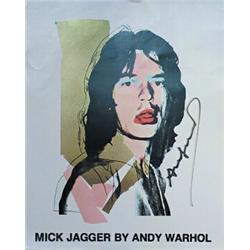 Andy Warhol (1928-1987), Colour offset, "Mick Jagger", signed, 40 x 30 cm, 4.000,...