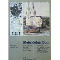 Christo b 1935, Colour offset, "Mein Kölner Dom", 1980, signed, 84 x 59 cm, 2.000,...