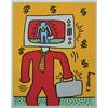 Image 1 : Keith Haring (1958-1990), Colour serigraphy, "TV Man", ed 1000, numbered, 80 x 65 cm, 2.000...