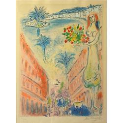 Marc Chagall (1899-1985), Colour lithograph, signed, nr 70/150, Avenue de la Victoire á Nice, 6...