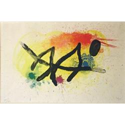 Joan Miro (1893-1983), Colour lithograph, signed, nr 95/100, 38 x 56 cm; time stained, 7.000...