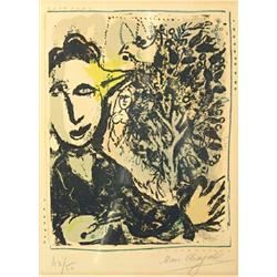 Marc Chagall (1899-1985), Colour lithograph signed, nr 43/50, L´Oiseau Peintre, 64 x 45,5 cm; t...