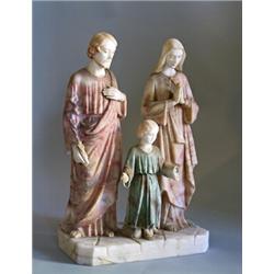 Unknown artist, Alabaster, height 50 cm; fingers nicked and 1 hand glued, 3.000,...