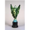 Image 1 : Richard W. Lange, Art deco-figure, signed, 20th century, height incl. base 34,5 cm; stones miss...