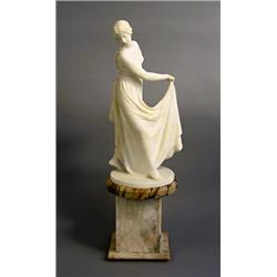 Sculpture, Marble, signed Levin-Funcke, height incl. base 69 cm; damages, 8.000,...