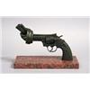 Image 1 : Sculpture, Bronze and granite, Carl Fredrik Reutersvärd, "Non Violence", nr 27/99, length 26 cm...