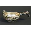 Image 1 : Bowl, Silver and enamel, Russia 1908-1917, length with handle 13 cm; dent and enamel damages...