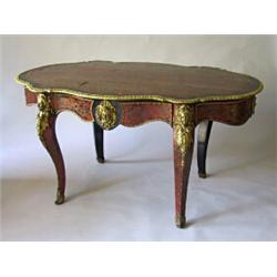 Lounge table, Louis XV-style, 19th century, height 77,5 cm, 152 x 90 cm; defects, 15.000,...