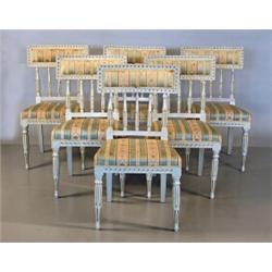 A set of 6 chairs, Late gustavian, Sweden, late 18th century; repairs, 20.000,...