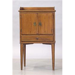 A bedside table, Polished pine, late gustavian, Sweden, circa 1800, height 81 cm, 47,5 x 33,5 c...