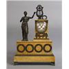 Image 1 : Mantle clock, Brown patinated bronze and marble, late Empire, height 60 cm, 12.000,...