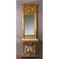 Mirror with console, Empire, Sweden, first half of 19th century, height 248 cm, 15.000,...