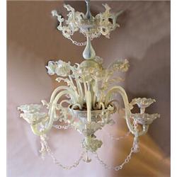 Chandelier, Glass, height ca 100 cm; mendings, 12.000,...