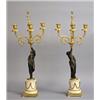 Image 1 : Candelabra, 1 pair, Bronze and marble, Louis XVI-style, France, 19th century, height 62 cm; dam...