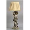 Image 1 : Table lamp, Silver-plated metal, on marble base, height incl shade 75 cm, 10.000,...