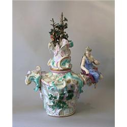 Urn with lid, China, neo-rococo, height 78 cm; repairs and damages, 4.000,...