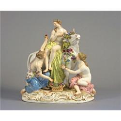 Figure group, China, Meissen, Germany, 19th century, height 22 cm; damages, 10.000,...