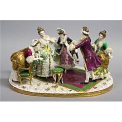 Figure group, China, illegible signature, ca 1900, lenght 44 cm, height 25 cm; damages, 3.000...