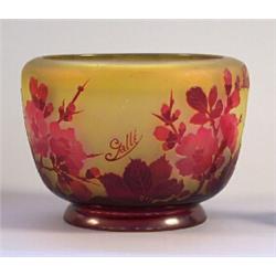 Bowl, Glass, Emile Gallé, signed Gallé, height 14 cm, 10.000,...