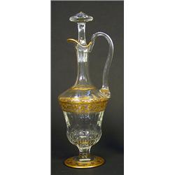 Wine carafe, Glass, St Louis, France, gilded, height 39 cm, 1.500,...