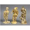 Image 1 : Figures, 3 items, Carved bone, signed, height 17, 16 and 16,5 cm, 5.000,...