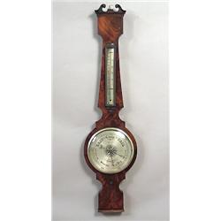 Barometer, Mahogany, Herrick, London, England, first half of the 19th century; minor damages an...