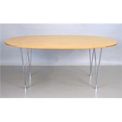 Table, Piet Hein/Bruno Mathsson, "Superelipse", made by MIAB, length 176 cm, 5.000,...