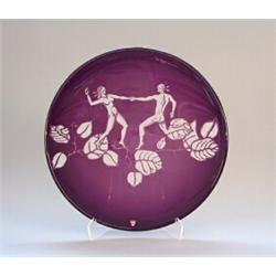 Dish, Glass, Olle Alberius, Orrefors, Sweden, "Blind Love", signed Orrefors Gallery -90 943990...