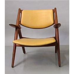 Easychair, Teak and leather, designed by Hans J. Wegner 1951, made by Carl Hansen, Denmark, 7...