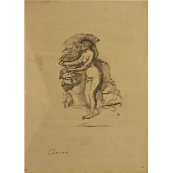 Pierre-Auguste Renoir (1841-1919), Lithograph, signed, "Femme Nue, au Cep de Vigne", ca 1904, 3...