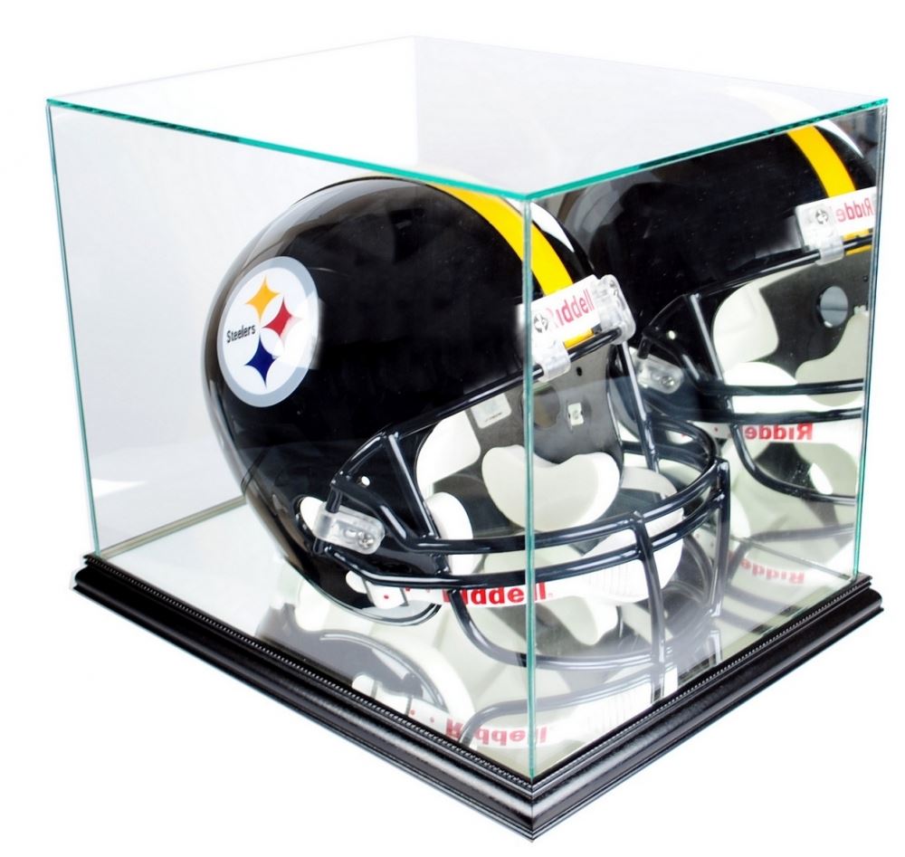 Premium Rectangle FullSize Helmet Display Case with Mirrored Back
