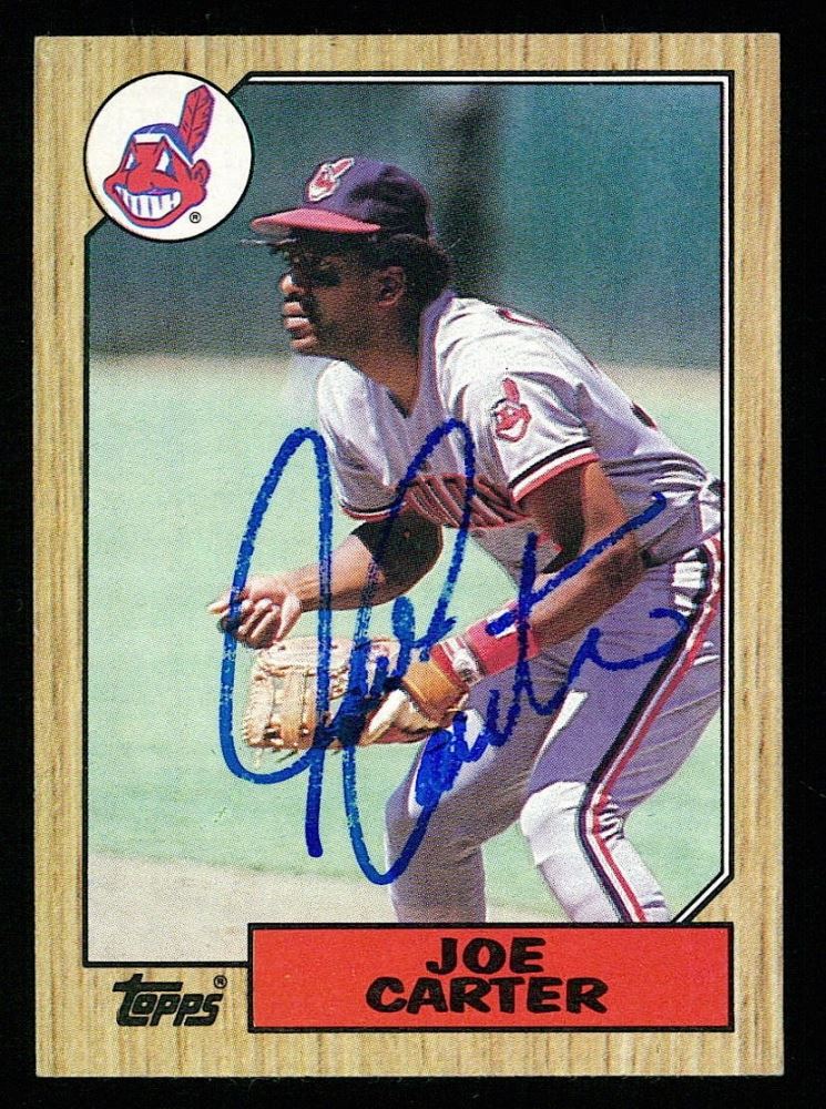 Joe Carter Signed 1987 Topps 220 (JSA)