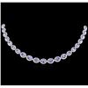 Image 1 : 21.69ctw Tanzanite and Diamond Necklace -  14KT White Gold