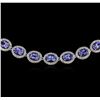 Image 2 : 21.69ctw Tanzanite and Diamond Necklace -  14KT White Gold