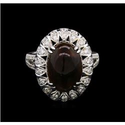 4.07ct Opal and Diamond Ring - 18KT White Gold