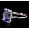 Image 2 : 14KT White Gold 3.04ct Tanzanite and Diamond Ring