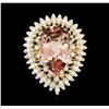 Image 2 : 14KT Yellow Gold 14.24ct Morganite and Diamond Ring
