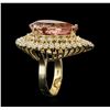 Image 3 : 14KT Yellow Gold 14.24ct Morganite and Diamond Ring