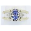 Image 2 : 0.69ctw Diamond and Tanzanite Ring - 14K Yellow Gold