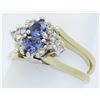 Image 3 : 0.69ctw Diamond and Tanzanite Ring - 14K Yellow Gold