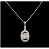 Image 1 : 0.90ctw Diamond Pendant With Chain - 14KT White Gold