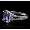 Image 2 : 14KT White Gold 1.32ct Tanzanite and Diamond Ring