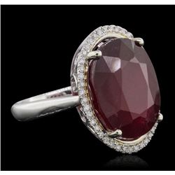 14KT White Gold 15.22ct Ruby and Diamond Ring