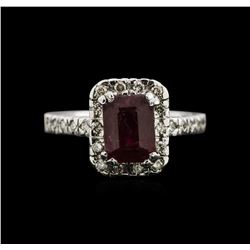 3.06ct Ruby and Diamond Ring - 14KT White Gold